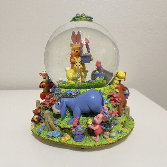 Disney Store Winnie the Pooh Musical Snow Globe Egg Hunt Easter Parade - Picture 1 of 12
